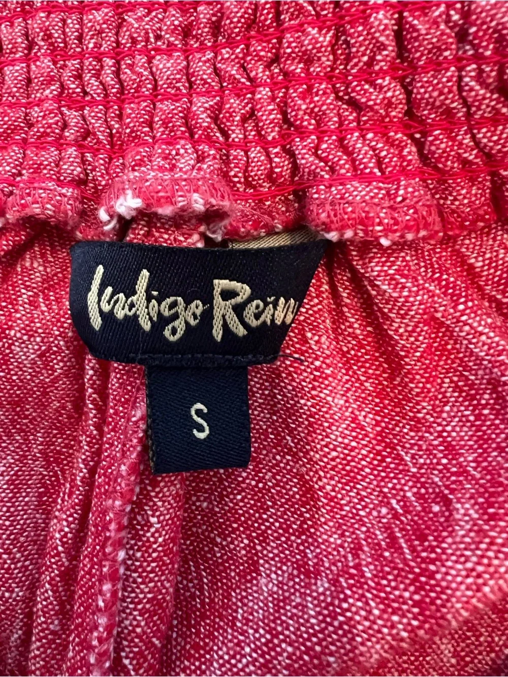 Indigo Rein coral-red linen-blend midi dress | Size S | Excellent Condition